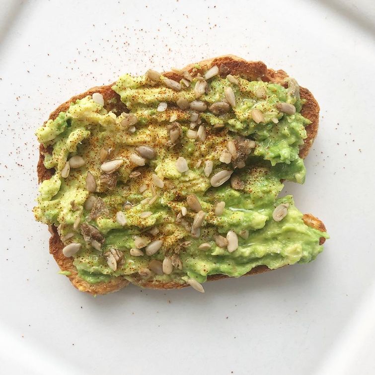 Delicious avocado toast breakfast