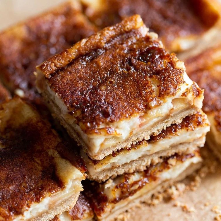 Vegan apple custard squares