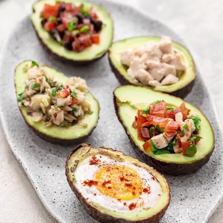 Healthy avocado boat snack