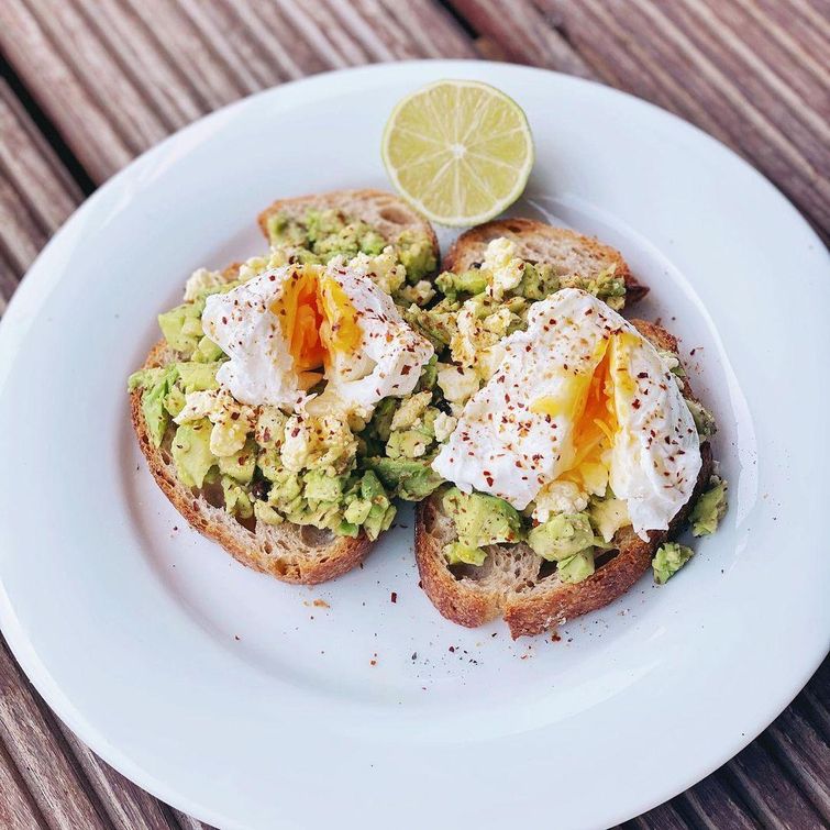 Avocado toast with poached egg