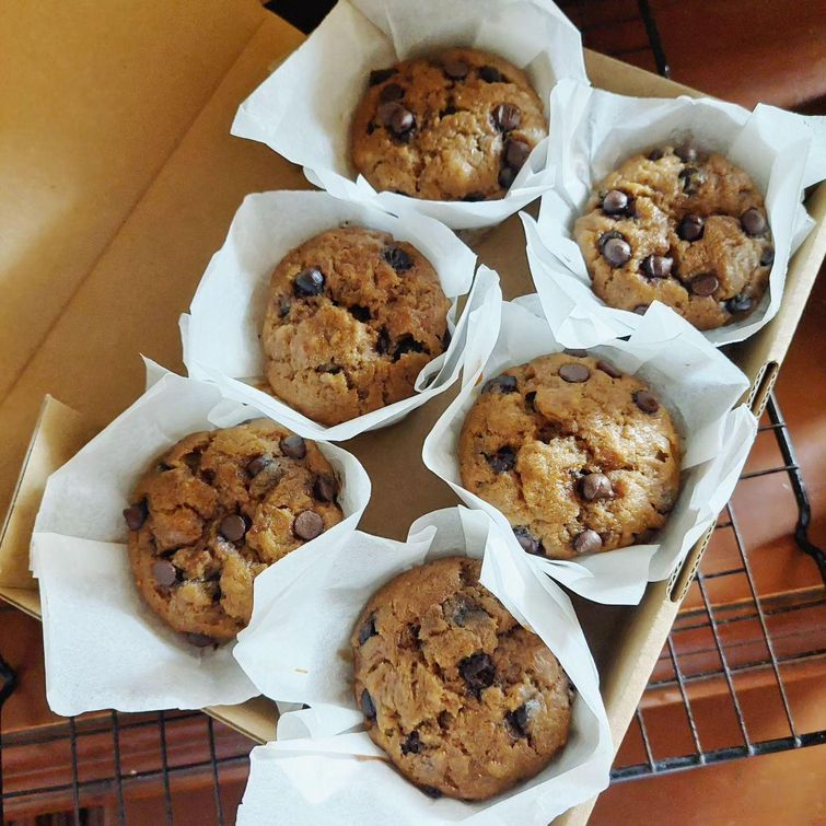 Delicious banana chocolate muffin