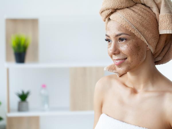 Woman with facial mask