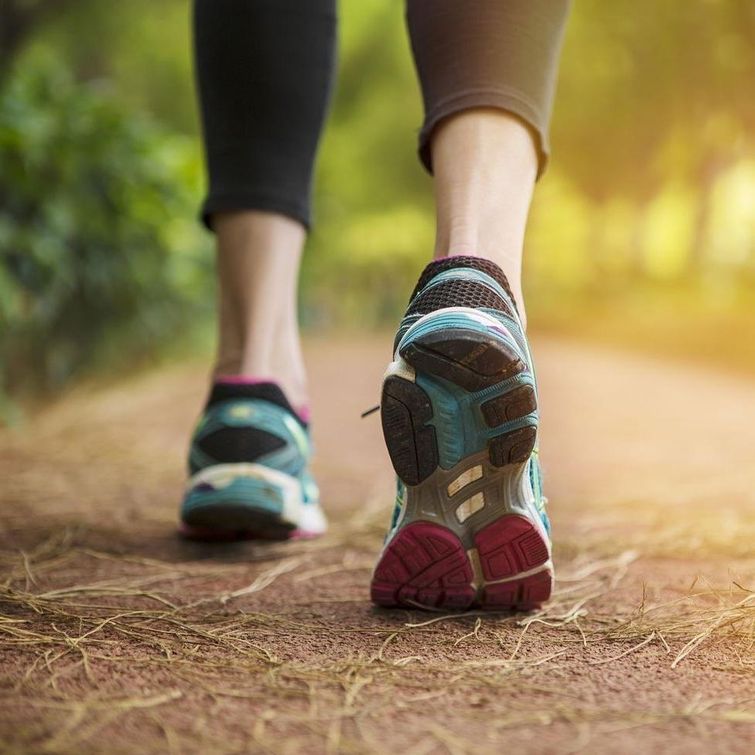 Walking exercise focusing on breathing