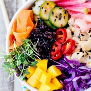 Rainbow Poke Tuna Bowl