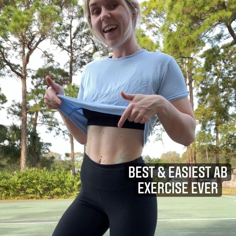 Person performing diaphragmatic breathing exercise