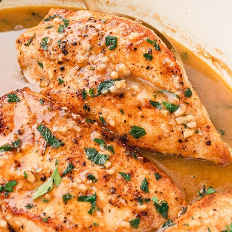 Golden brown garlic butter chicken