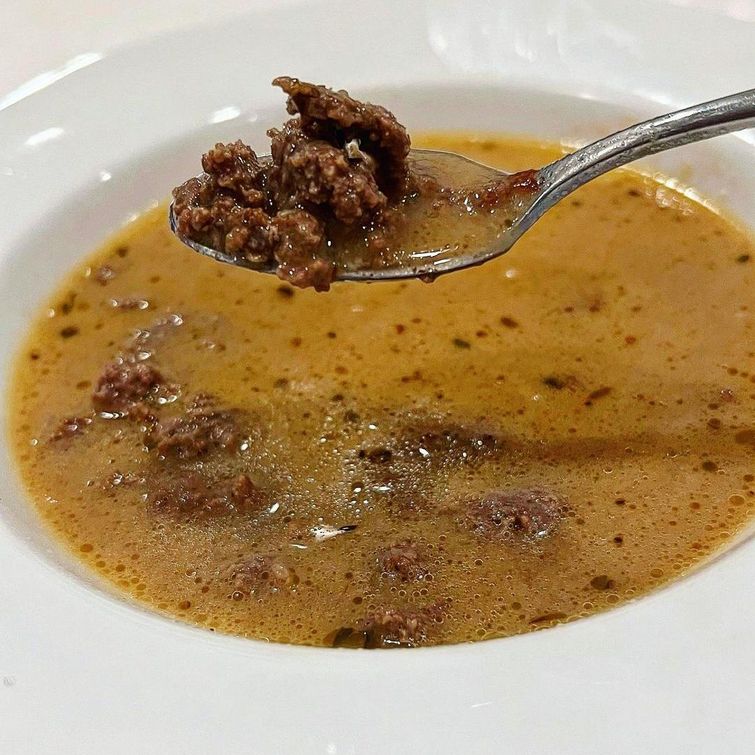 Delicious hamburger soup