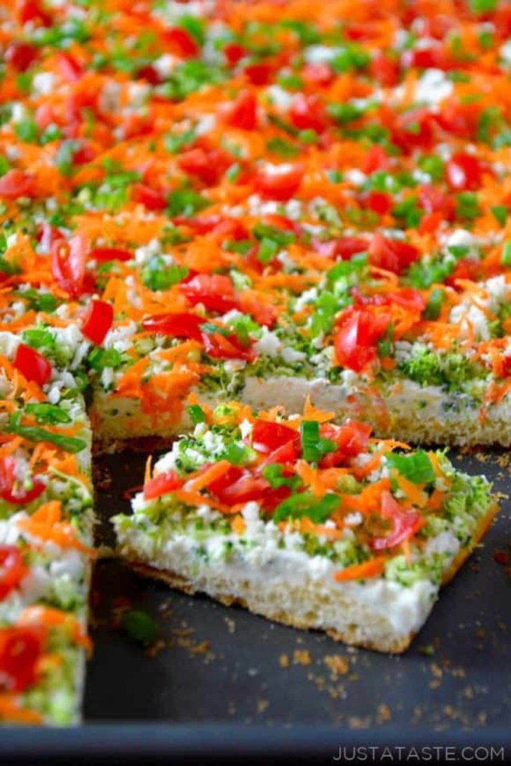 Crescent-Roll-Veggie-Bars - Healthy Appetizers