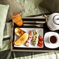 Healthy breakfast in bed