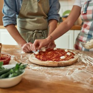 Making a healthy pizza from a recipe