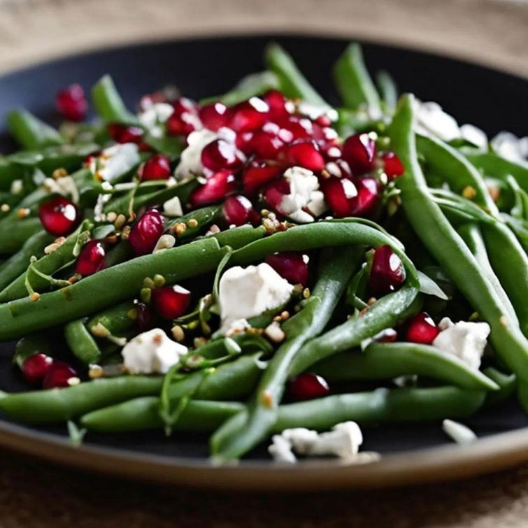 Orange Pomegranate Green Bean Arugula Salad