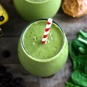 Chocolate Peanut Butter Banana Green Smoothie