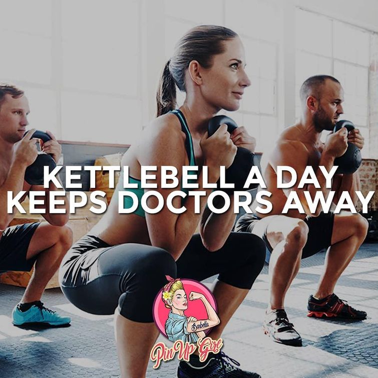 Woman doing kettlebell workout