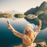 Woman meditating in nature