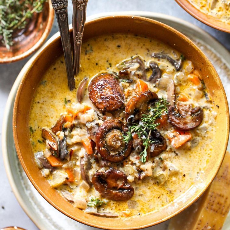 Delicious gluten-free wild rice and mushroom soup