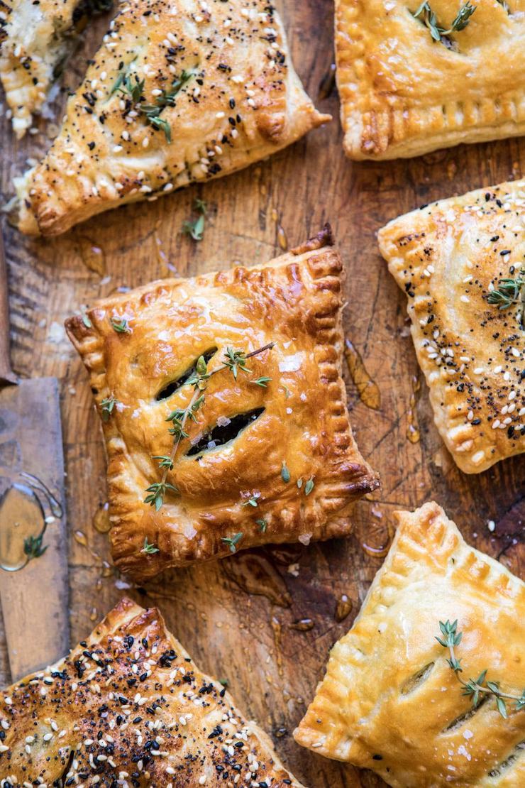 Caramelized Onion, Spinach, And Cheddar Pastries