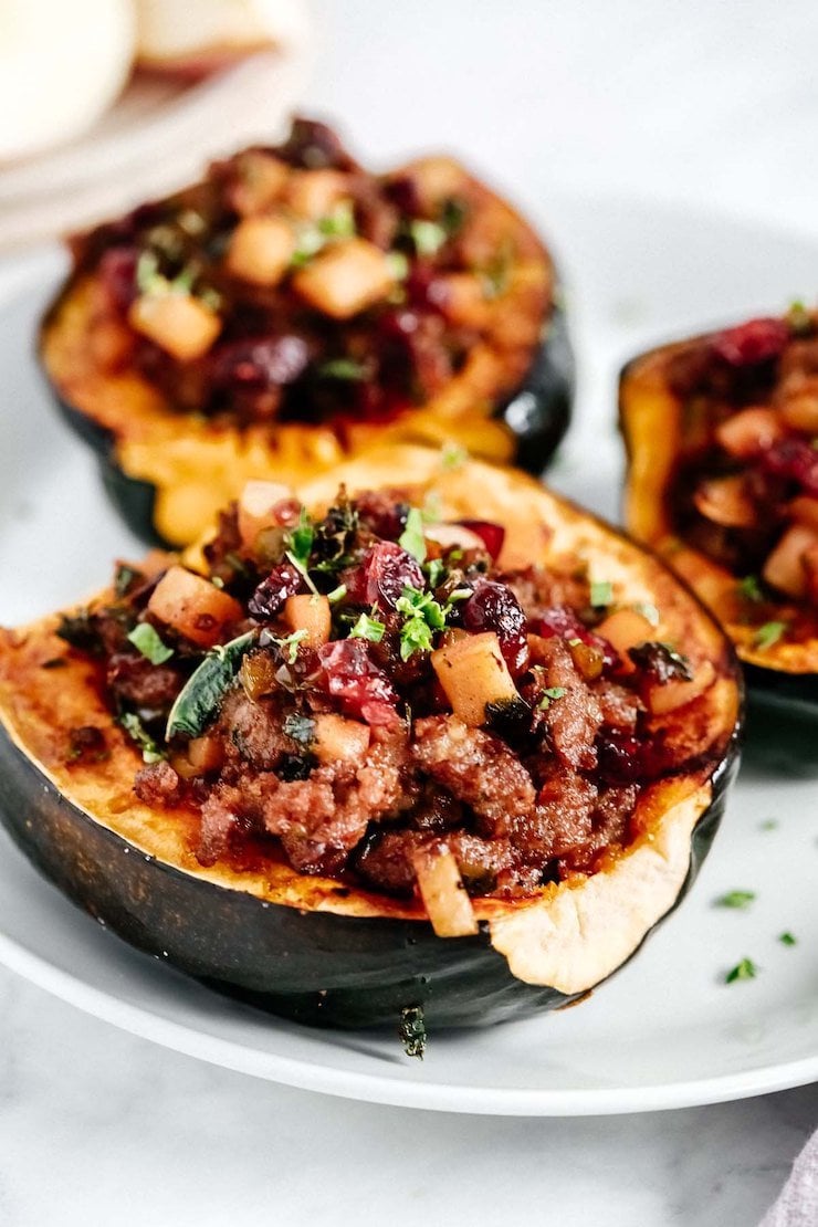 Sausage and Apple Stuffed Acorn Squash