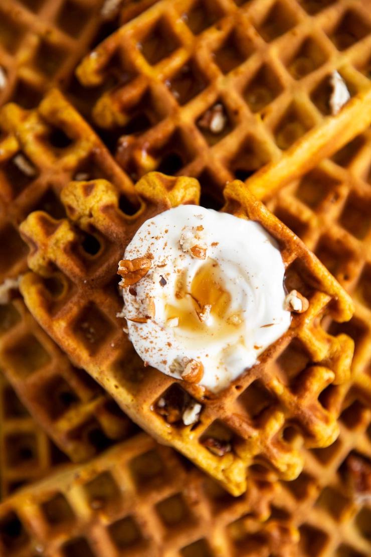 Simple Pumpkin Waffles