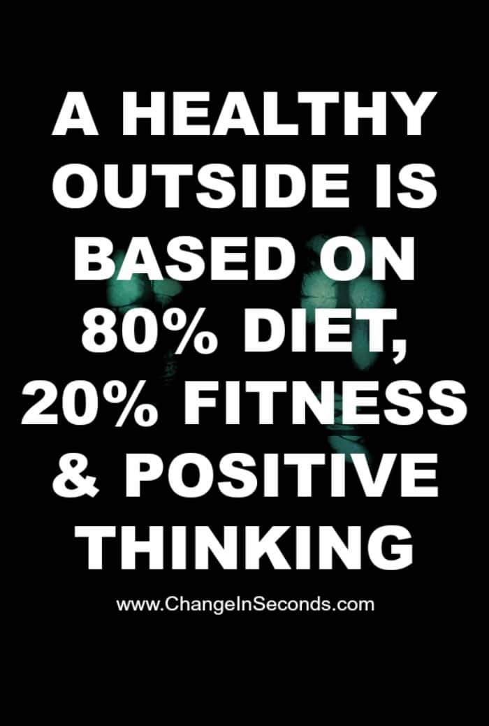 A Healthy Outside Is Based On 80% Diet, 20% Fitness & Positive Thinking