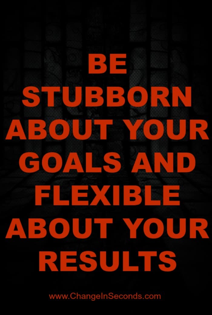Be Stubborn About Your Goals And Flexible About Your Results