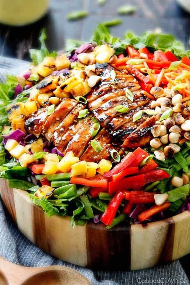 Teriyaki Chicken Salad With Pineapple Sesame Dressing
