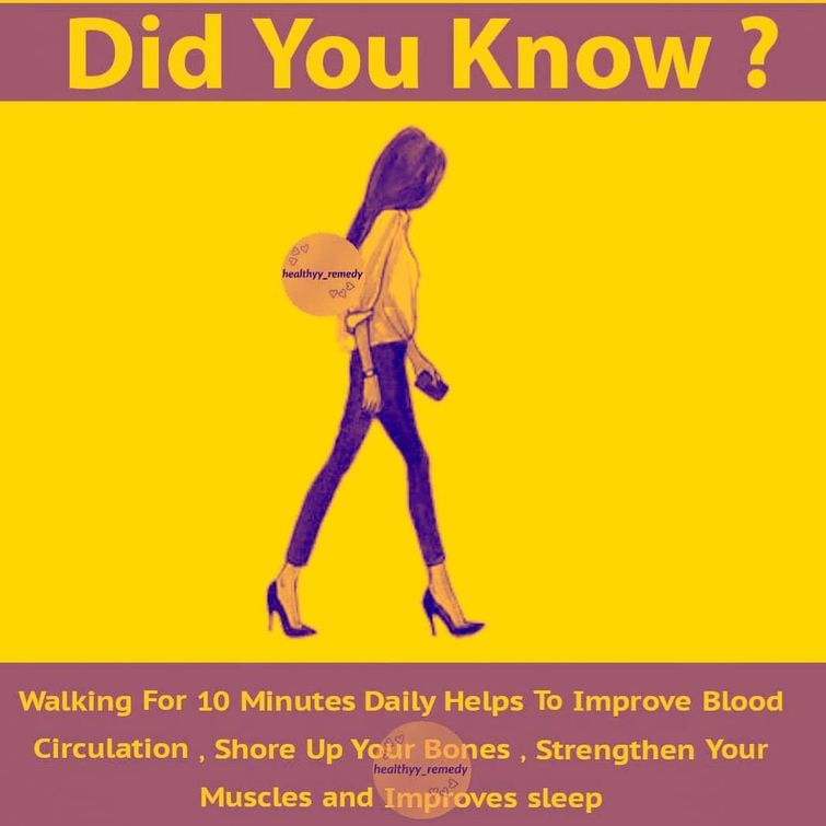 Social media post about walking benefits