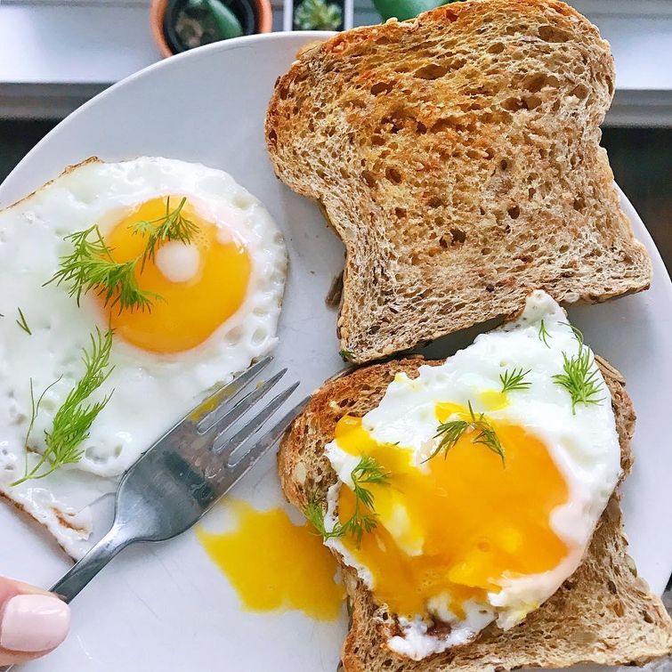 Sprouted toast with ghee and avocado