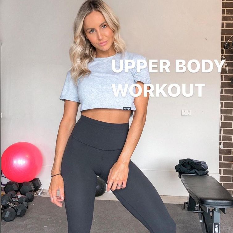 Woman doing upper body workout