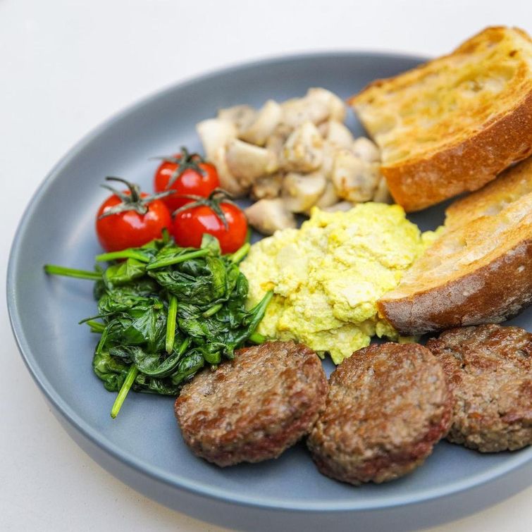 Healthy vegan breakfast plate