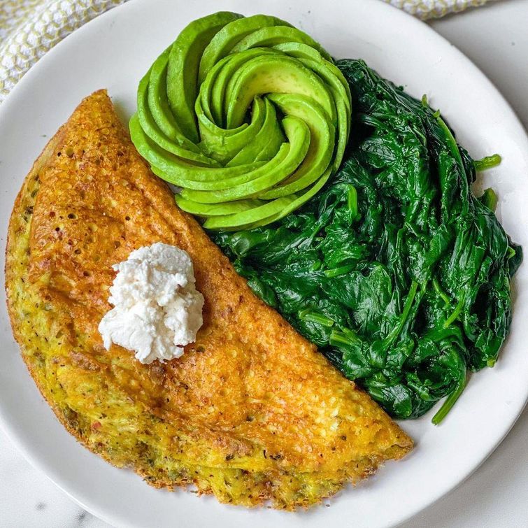 Vegan spinach ricotta omelette