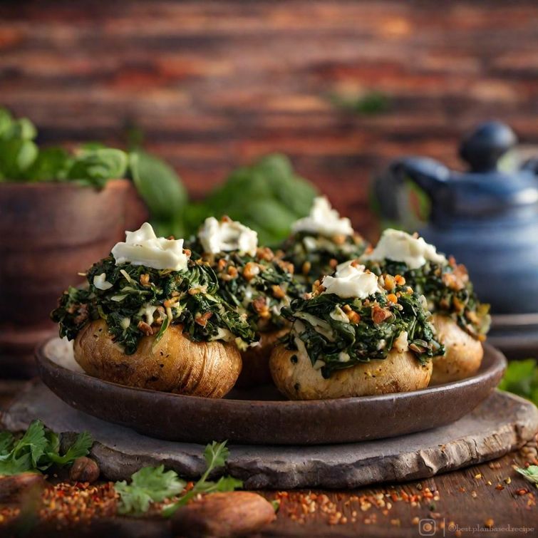 Vegan stuffed mushrooms