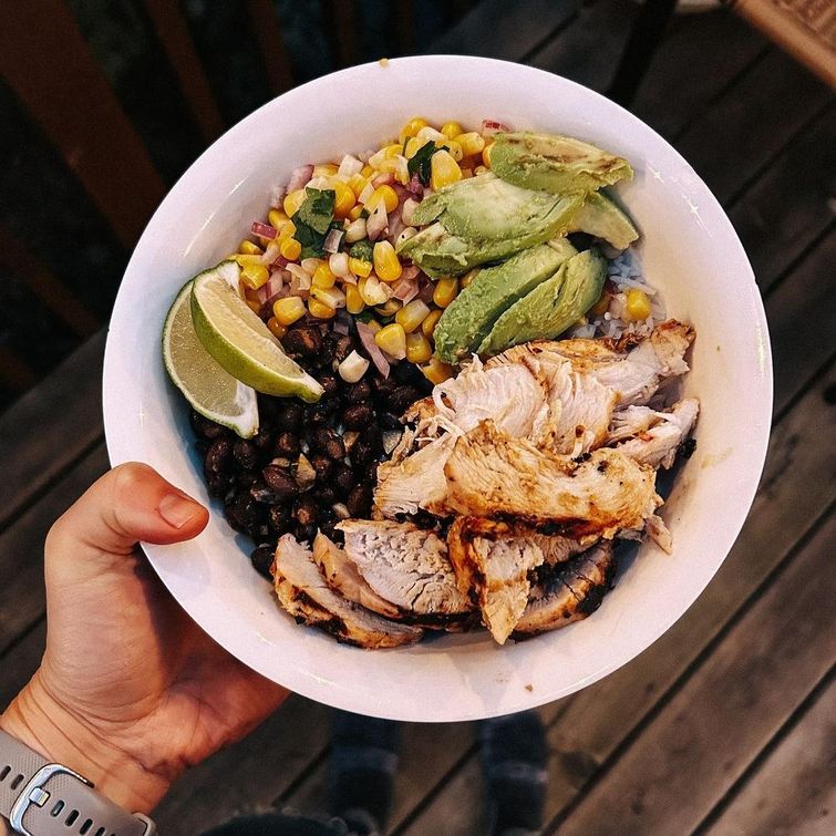 Grilling chicken in winter for burrito bowl