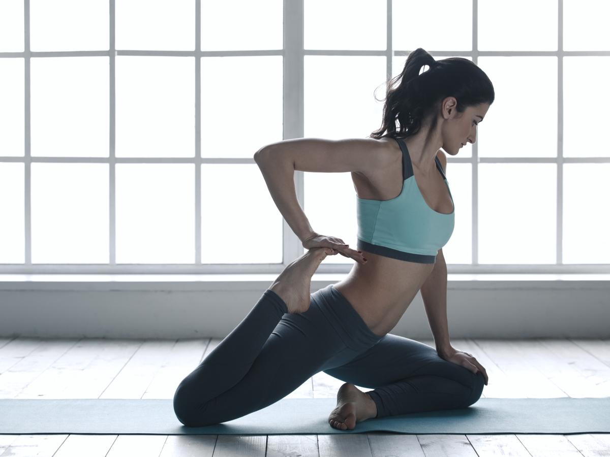 Woman practicing yoga