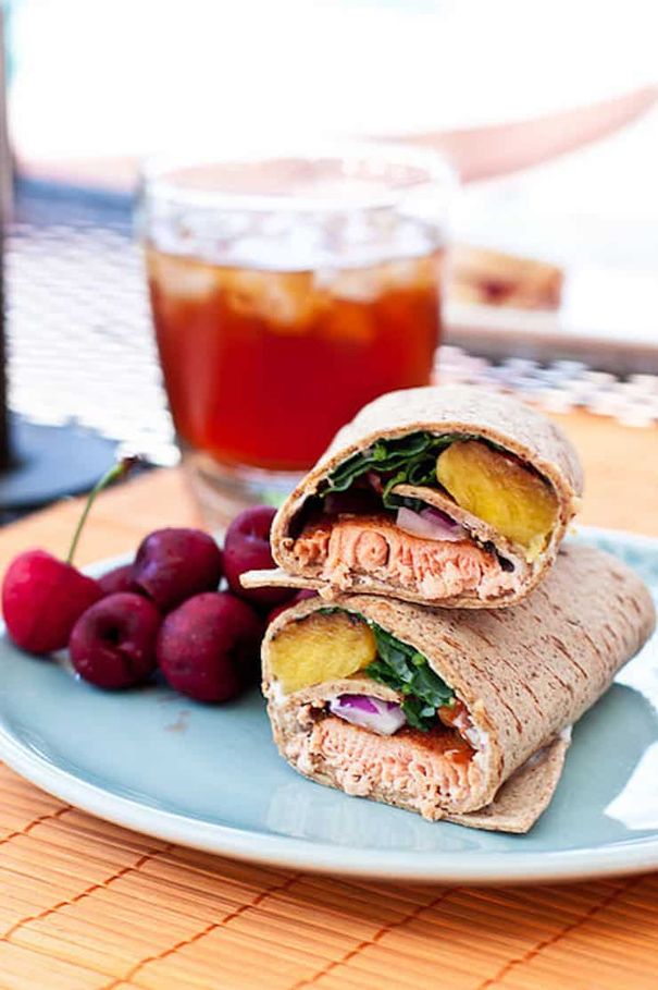 Spicy Salmon and Grilled Pineapple Wrap