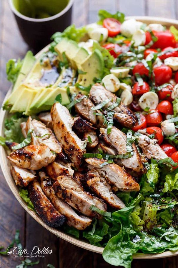 Chicken Avocado Caprese Salad