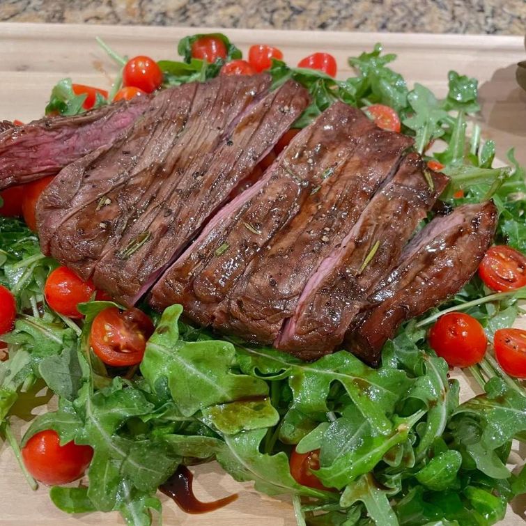 Steak Tagliata with Arugula and Cherry Tomato Salad