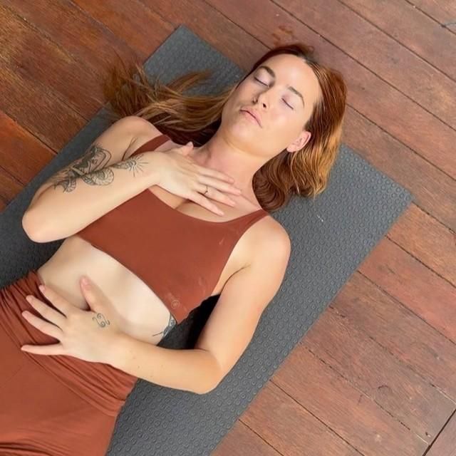 Yoga practitioner focusing on breath