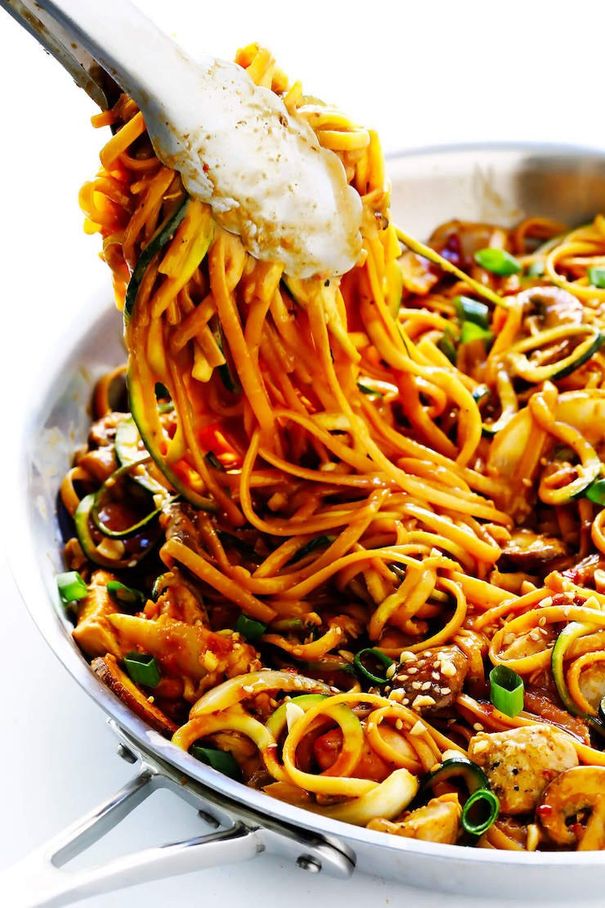 Kung Pao Chicken Noodle Stir Fry