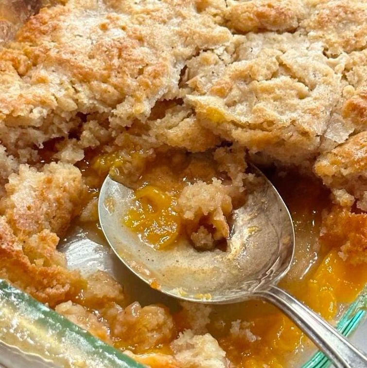 Delicious peach cobbler