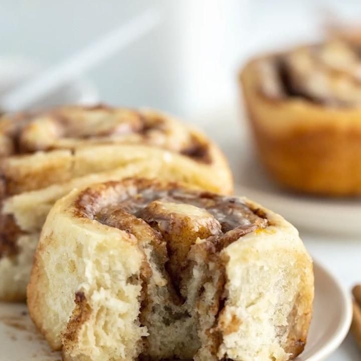 Vegan cinnamon rolls with orange glaze