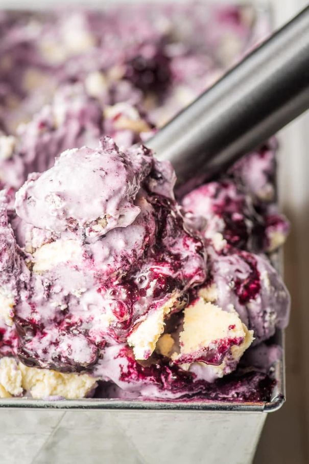 Keto Blueberry Cheesecake Ice Cream