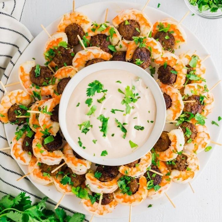 Gluten-free sausage and shrimp appetizer