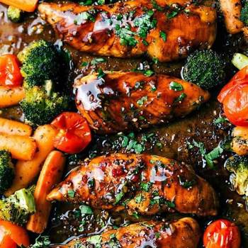 One Pan Balsamic Chicken And Veggies