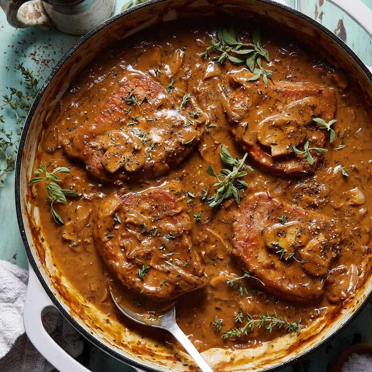 Delicious Dutch oven pork chops