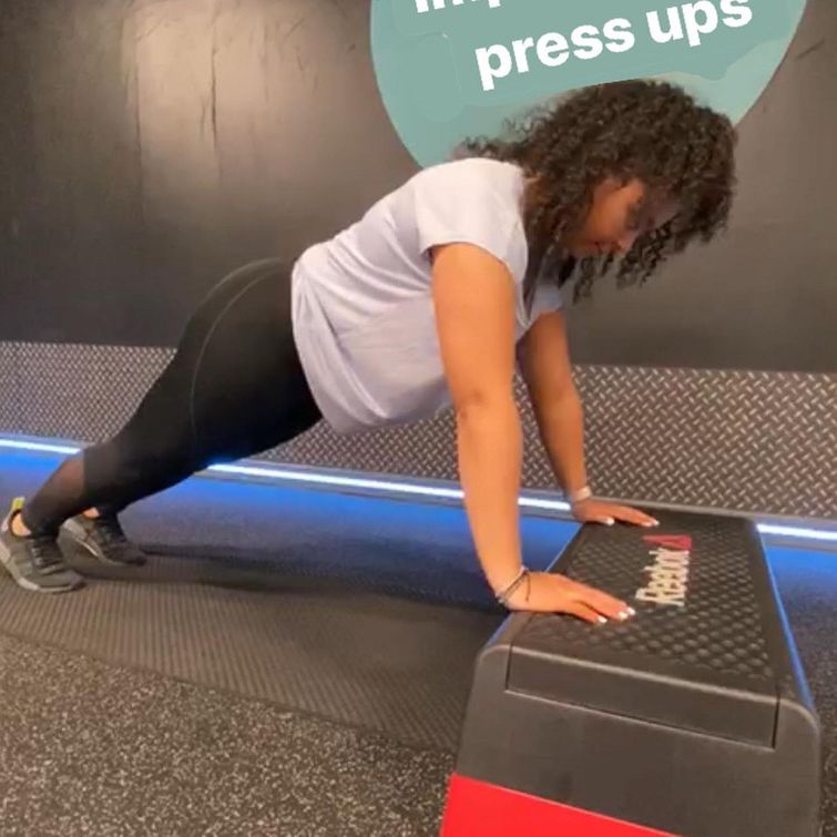 Woman performing push-ups