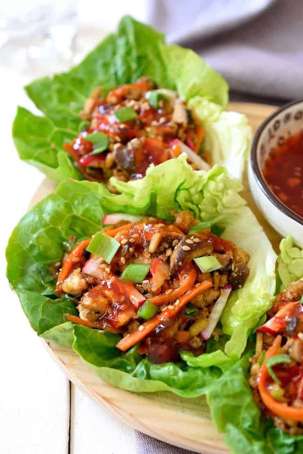 Vegan Mushroom Tofu Lettuce Wraps