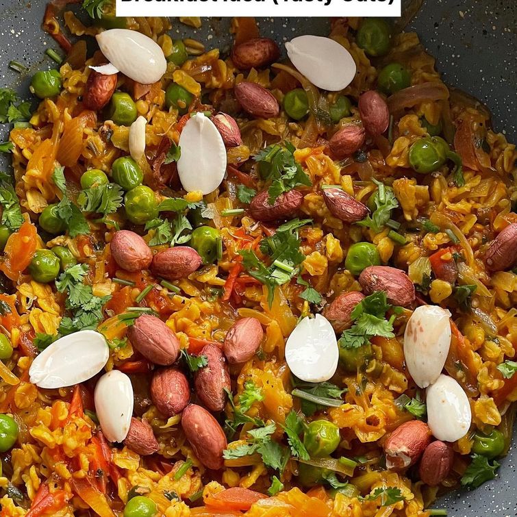 Healthy masala oats breakfast recipe