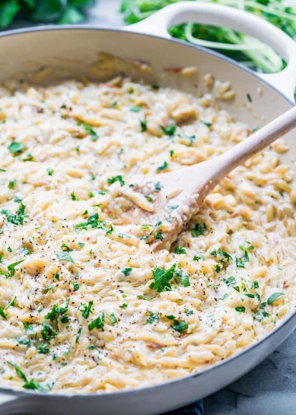 Creamy Garlic Parmesan Orzo