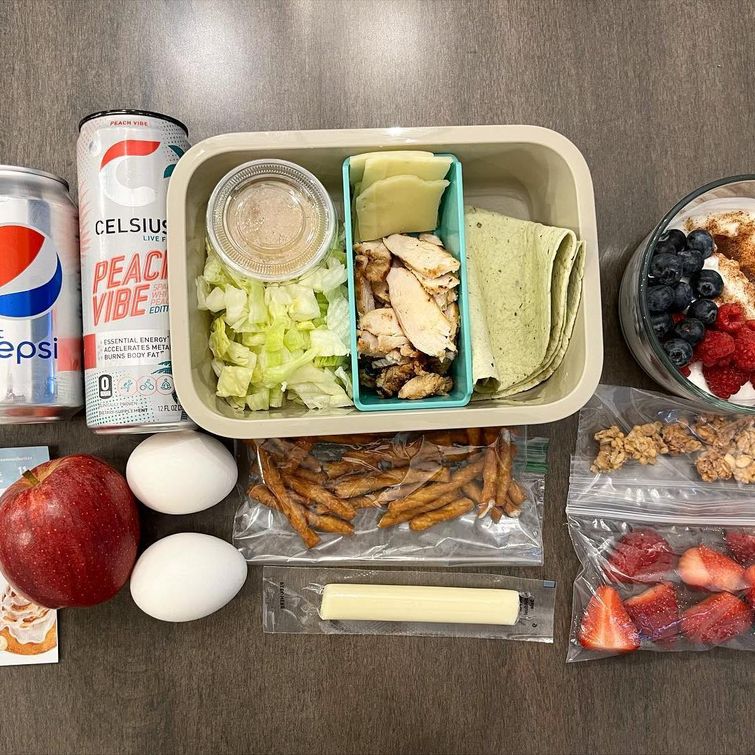 Healthy meal and snacks for a 12-hour work shift