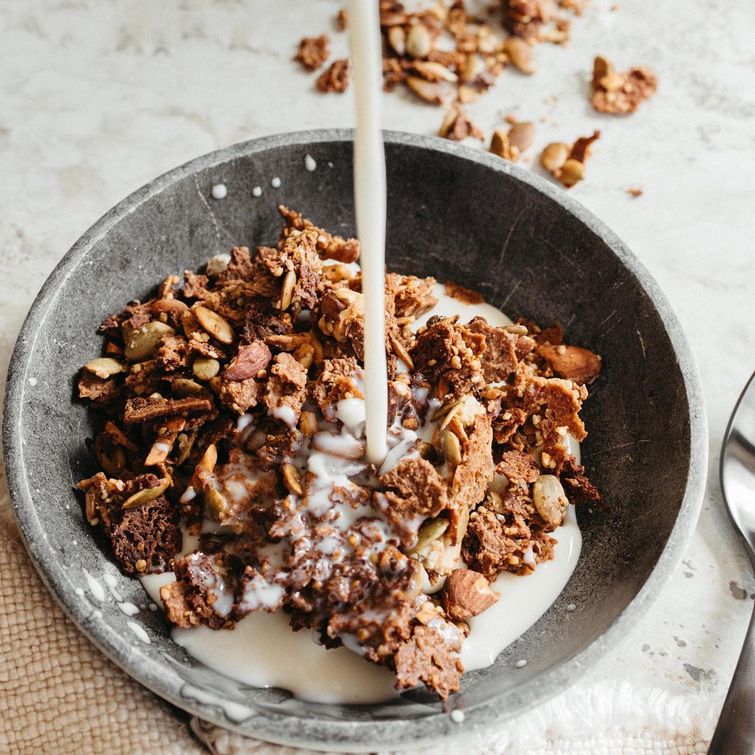 Grain-free granola in a mason jar